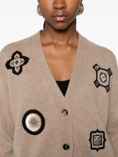 Max Mara Gioire appliquéd pocket cardigan - Neutrals