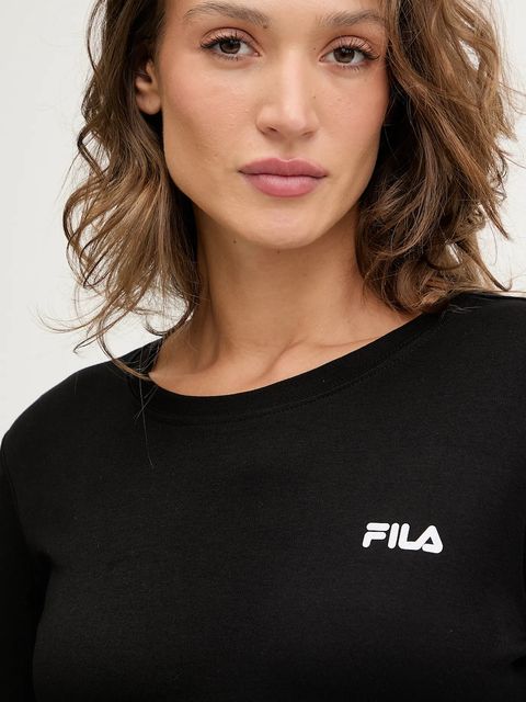 Fila piżama bawełniana kolor czarny bawełniana FPW4189