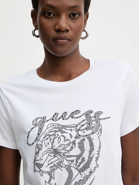 Guess t-shirt bawełniany damski kolor biały W5BI32 K9RM1 - zdjęcie produktu nr 2