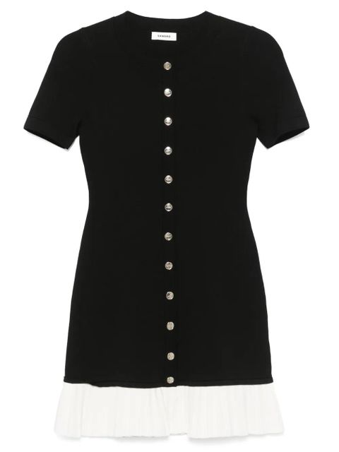 SANDRO pleated mini dress - Black - zdjęcie produktu nr 1