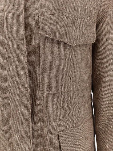 Loro Piana high-neck flap-pocket jacket - Brown - zdjęcie produktu nr 2