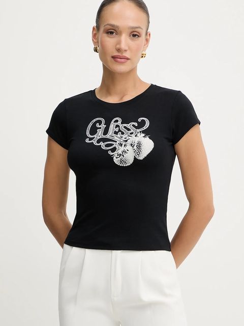 Guess t-shirt damski kolor czarny W5YI29 K49A1 - zdjęcie produktu nr 1