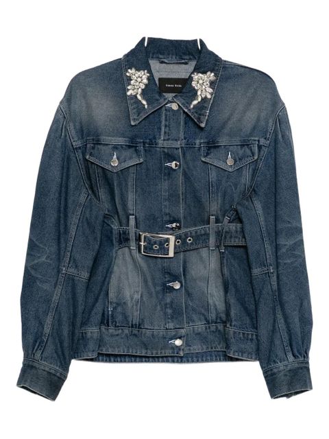 Simone Rocha embellished sculpted denim jacket - Blue