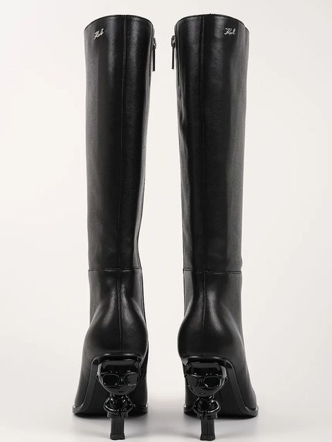 Karl Lagerfeld kozaki skórzane KARL NFT HEEL damskie kolor czarny na szpilce KL39175 - zdjęcie produktu nr 2