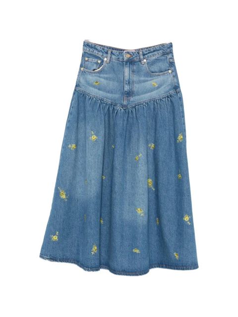 GANNI floral-print maxi skirt - Blue - zdjęcie produktu nr 1