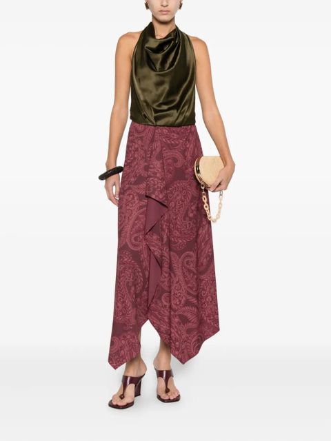 ETRO paisley-print ruffled skirt - Red - zdjęcie produktu nr 2