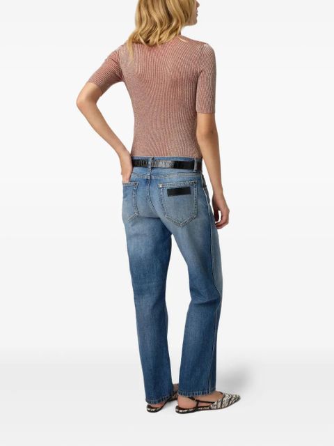 Missoni metallic-effect ribbed-knit top - Pink