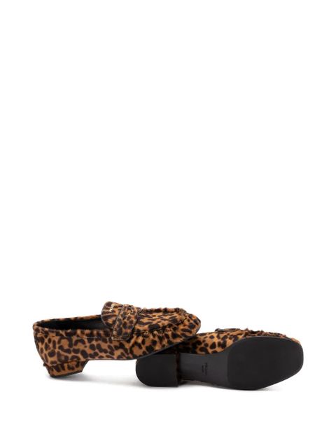 Prada leopard loafers - Brown