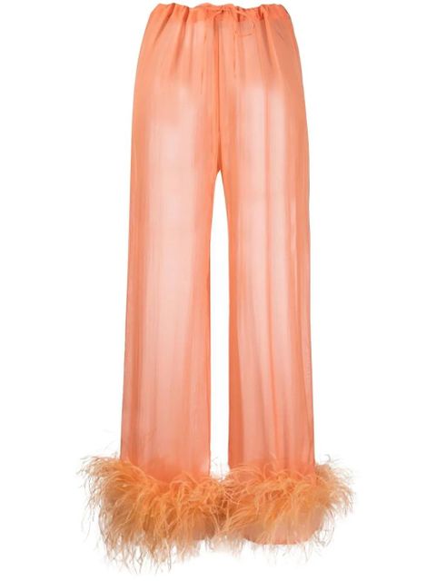 Oséree feather-trim pyjama bottoms - Orange - zdjęcie produktu nr 1