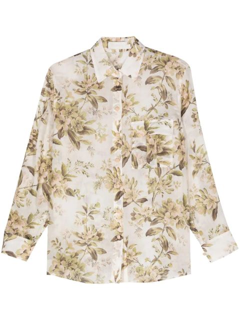 ZIMMERMANN floral-print ramie shirt - Neutrals - zdjęcie produktu nr 1