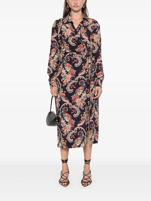 ETRO paisley-print midi dress - Blue