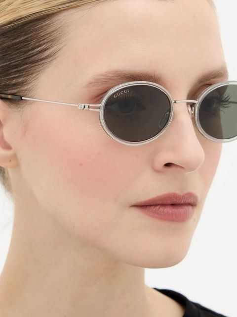 Gucci okulary przeciwsłoneczne damskie kolor srebrny GG1980S