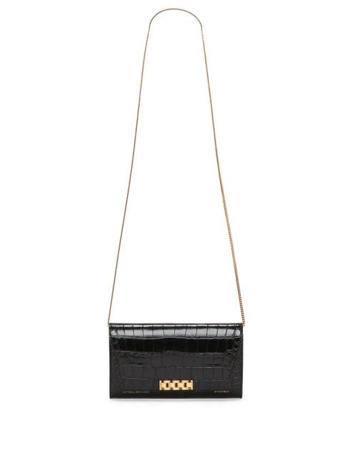 Victoria Beckham crocodile-embossed leather wallet-on-chain - Black - zdjęcie produktu nr 1