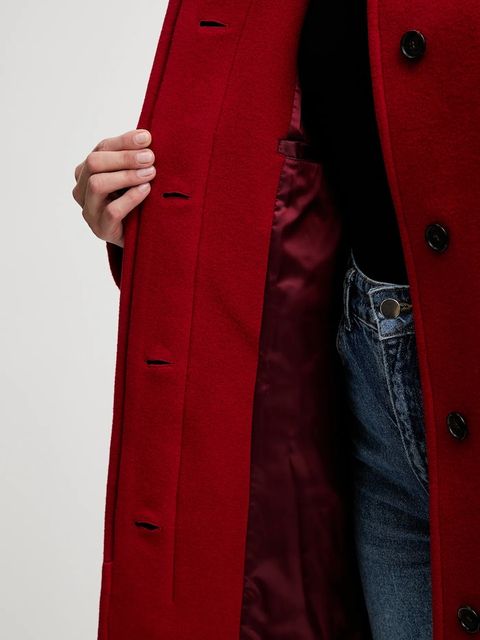 Filippa K płaszcz z dodatkiem wełny kolor czerwony 31614