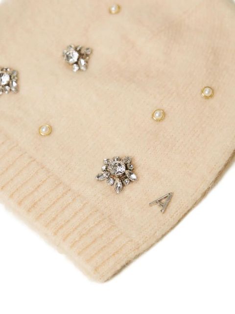 TWINSET embellished knitted beanie hat - Neutrals - zdjęcie produktu nr 2