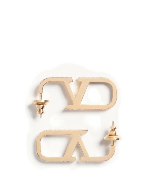 Valentino Garavani VLogo Signature metal and Swarovski® crystal earrings - Gold - zdjęcie produktu nr 2