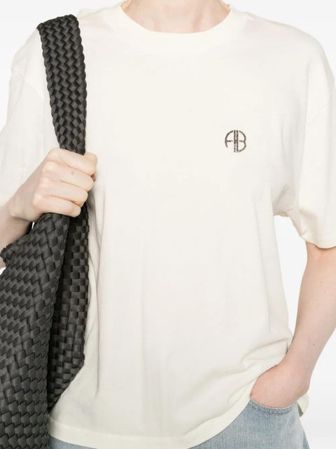 ANINE BING logo-print T-shirt - Neutrals