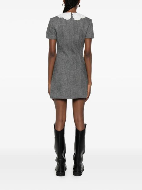 Self-Portrait short-sleeve mini dress - Grey