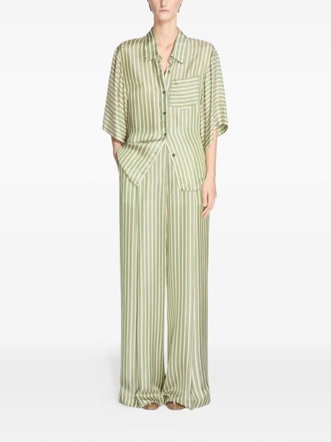 DRIES VAN NOTEN striped short-sleeve shirt - Green - zdjęcie produktu nr 2