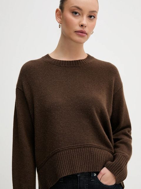 United Colors of Benetton sweter z dodatkiem wełny damski kolor brązowy 1244D10BC