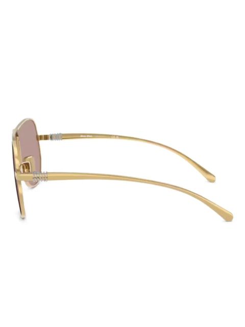 Miu Miu Eyewear geometric-frame sunglasses - Gold