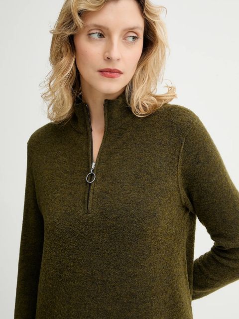 Marc O'Polo sukienka z dodatkiem wełny kolor zielony mini prosta 5000006932