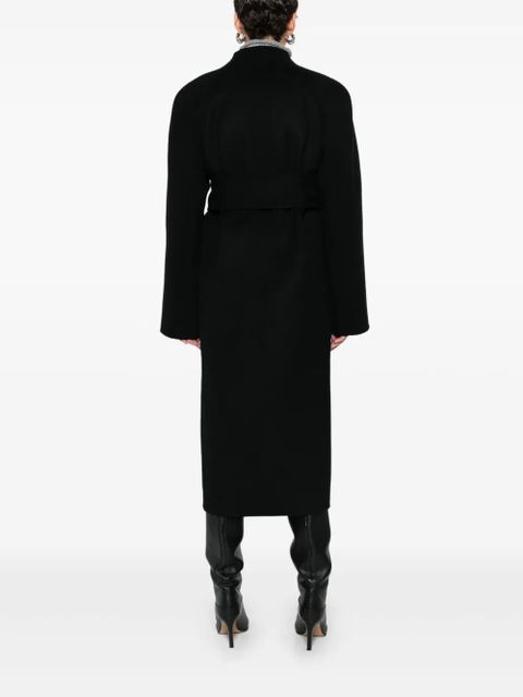 KHAITE belted wool coat - Black