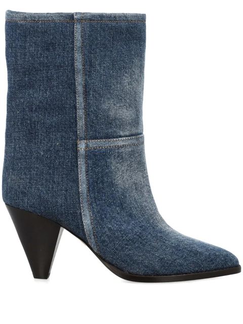 ISABEL MARANT Rouxa 75mm denim boots - Blue - zdjęcie produktu nr 1