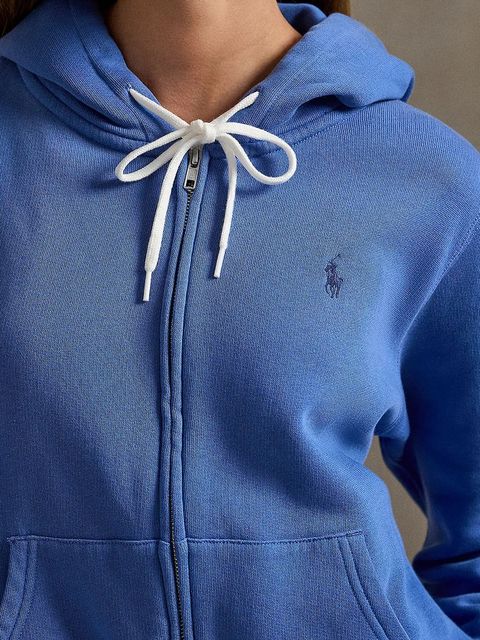Polo Ralph Lauren bluza damska kolor niebieski z kapturem gładka 211971699
