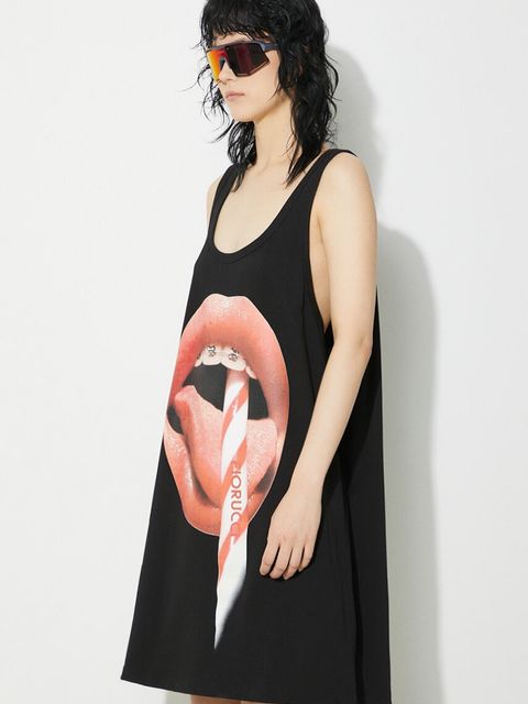 Fiorucci sukienka bawełniana Mouth Print Tank Dress