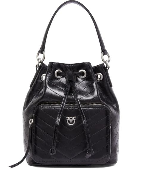 PINKO quilted leather bucket bag - Black - zdjęcie produktu nr 1