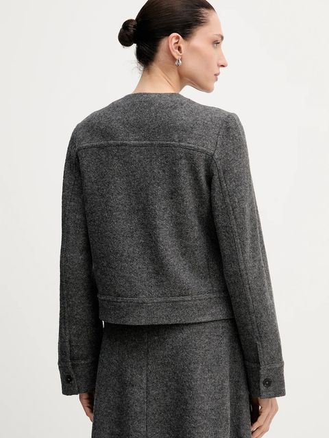 Marc O'Polo kurtka z dodatkiem wełny kolor szary przejściowa 510607774129 - zdjęcie produktu nr 2