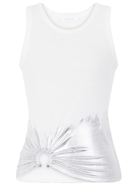 Rabanne piercing-appliqué ribbed tank top - White - zdjęcie produktu nr 1