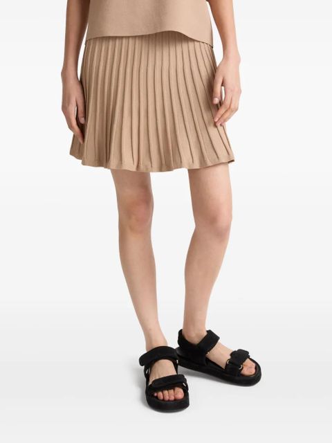 Yves Salomon mini pleated skirt - Neutrals