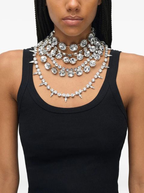 AREA crystal multi-layer choker necklace - Silver - zdjęcie produktu nr 2