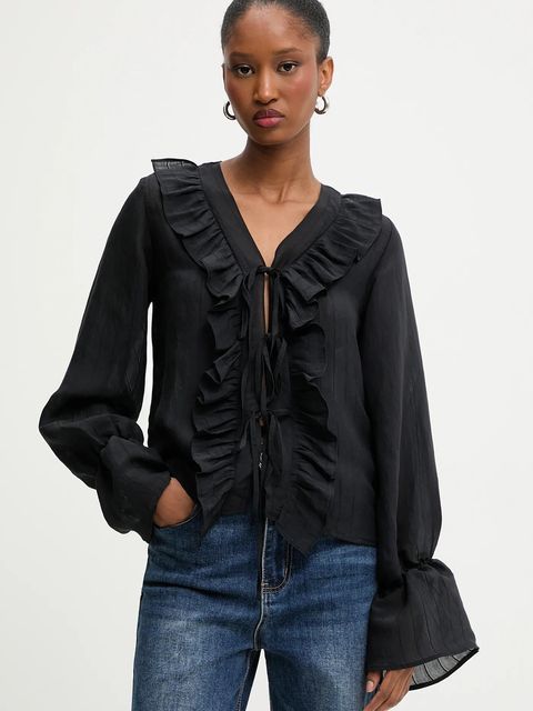 Answear.LAB bluzka damska kolor czarny gładka