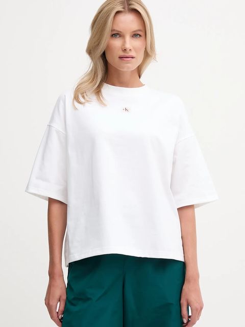 Calvin Klein Jeans t-shirt bawełniany damski kolor biały LV047D204G - zdjęcie produktu nr 1