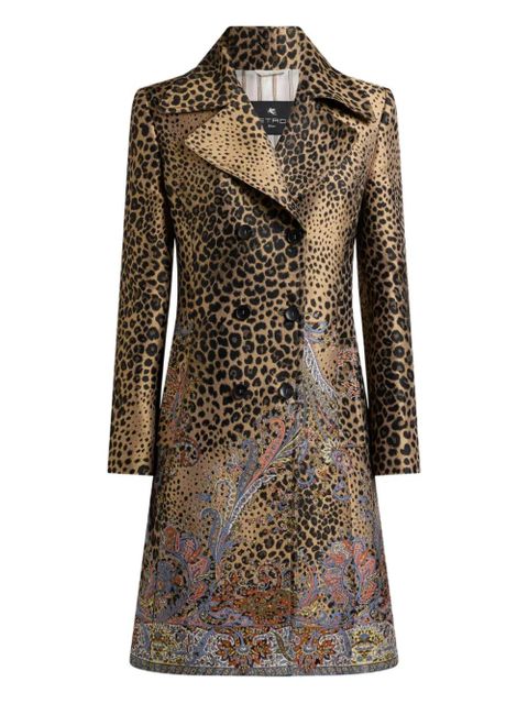 ETRO double-breasted jacquard coat - Brown - zdjęcie produktu nr 1