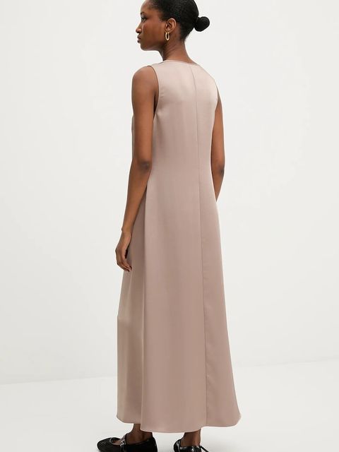 Weekend Max Mara sukienka OTTELIA kolor brązowy maxi prosta 2525226061600