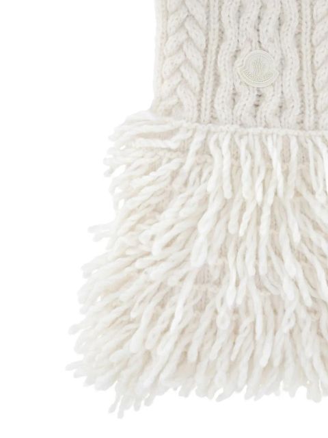 Moncler cable-knit fringed scarf - Neutrals - zdjęcie produktu nr 2