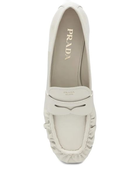 Prada ruched loafers - Neutrals