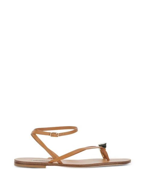 Casadei crystal-embellished leather sandals - Neutrals - zdjęcie produktu nr 1