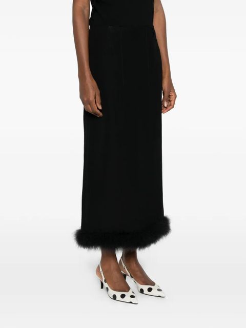 Moschino feather-trim maxi skirt - Black