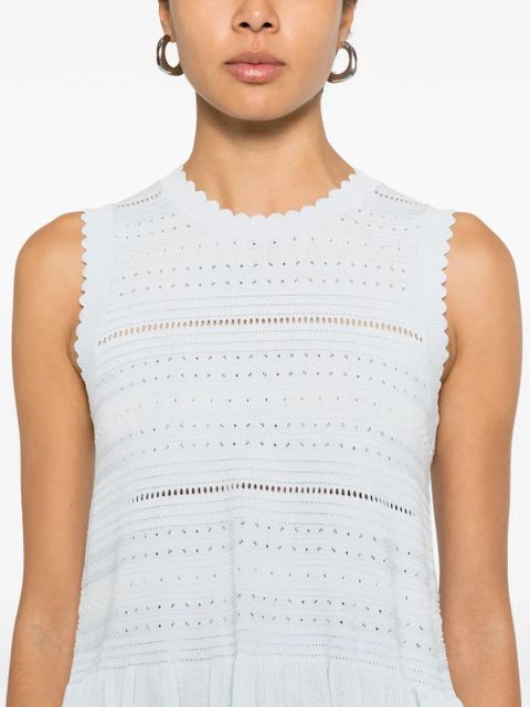 Maje ruffled knitted top - Blue