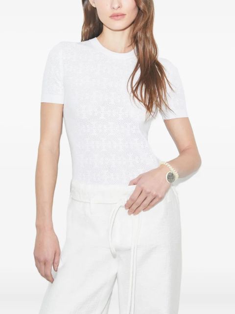 Tory Burch patterned short-sleeve top - White