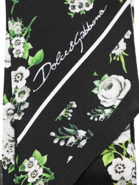Dolce & Gabbana floral-bouquet silk scarf - Black - zdjęcie produktu nr 2
