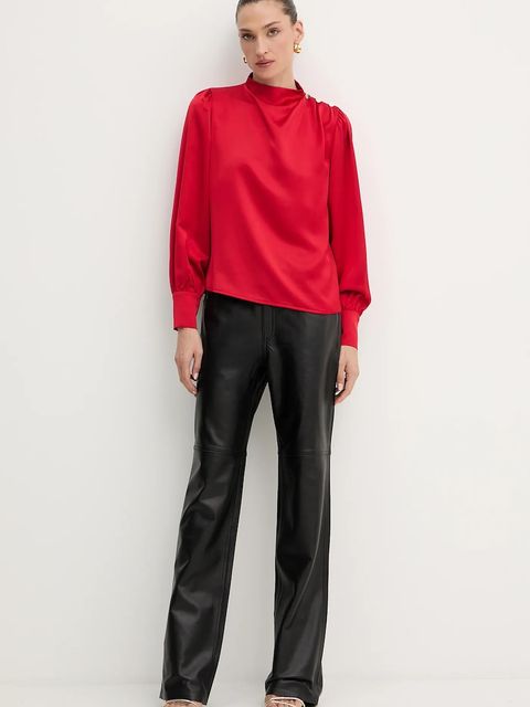 Fracomina bluzka damska kolor czerwony gładka FR25WT1020W41101