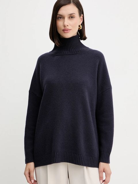 Weekend Max Mara sweter wełniany BORGIA damski kolor granatowy z golfem 2525366112600 - zdjęcie produktu nr 1
