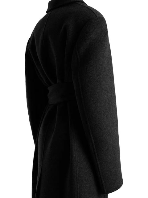 KHAITE Belted collared coat - Black
