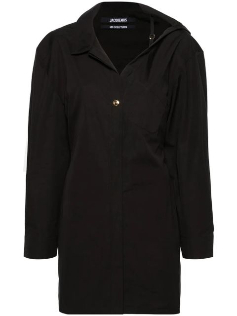 Jacquemus asymmetric-neck shirt minidress - Black - zdjęcie produktu nr 1
